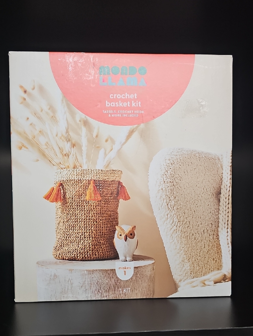 Mondo Llama Crochet Rafia Basket Craft Kit, NIB
